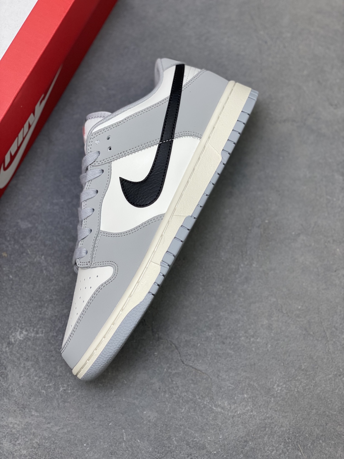 Nike Dunk Low Retro 'DIY' Custom Gray & White Leather Sneaker (IB3079-101) 8 i1755014743636 2213 0 6