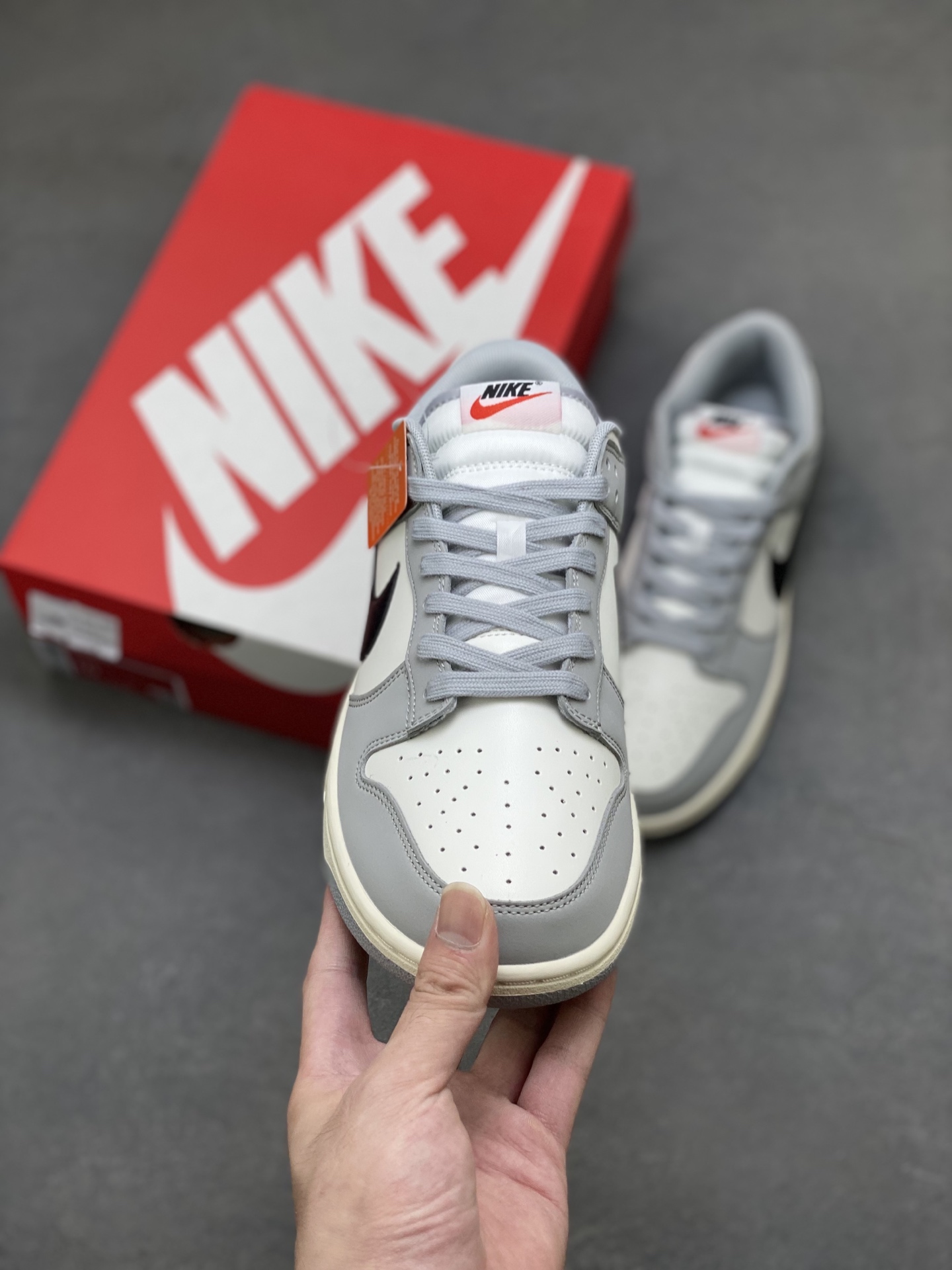 Nike Dunk Low Retro 'DIY' Custom Gray & White Leather Sneaker (IB3079-101) 3 i1755014751961 7419 0 1