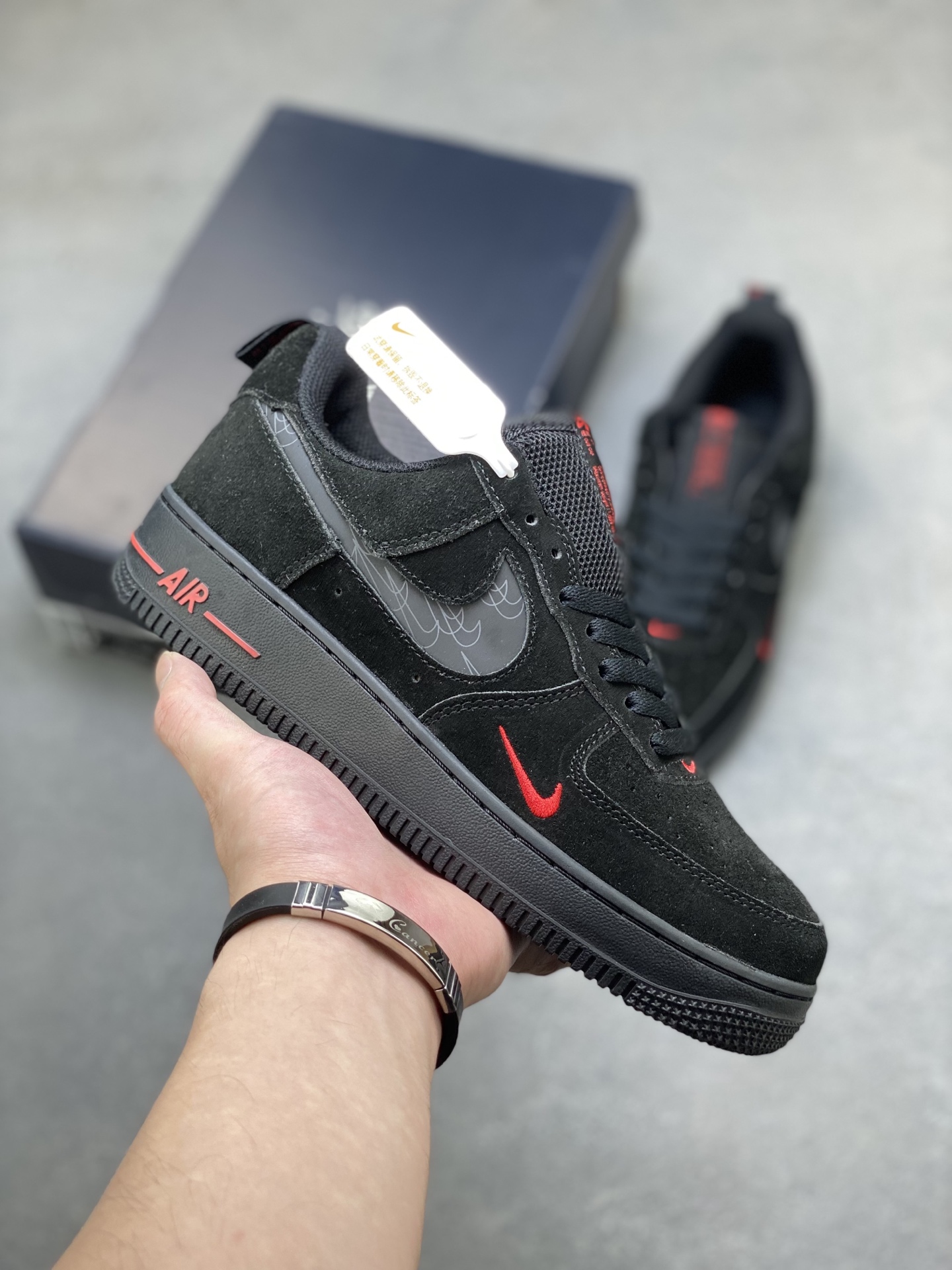 Nike Air Force 1 '07 Low Black/Red Stitching Limited Edition Sneakers 2 i1755015326412 9287 0 0