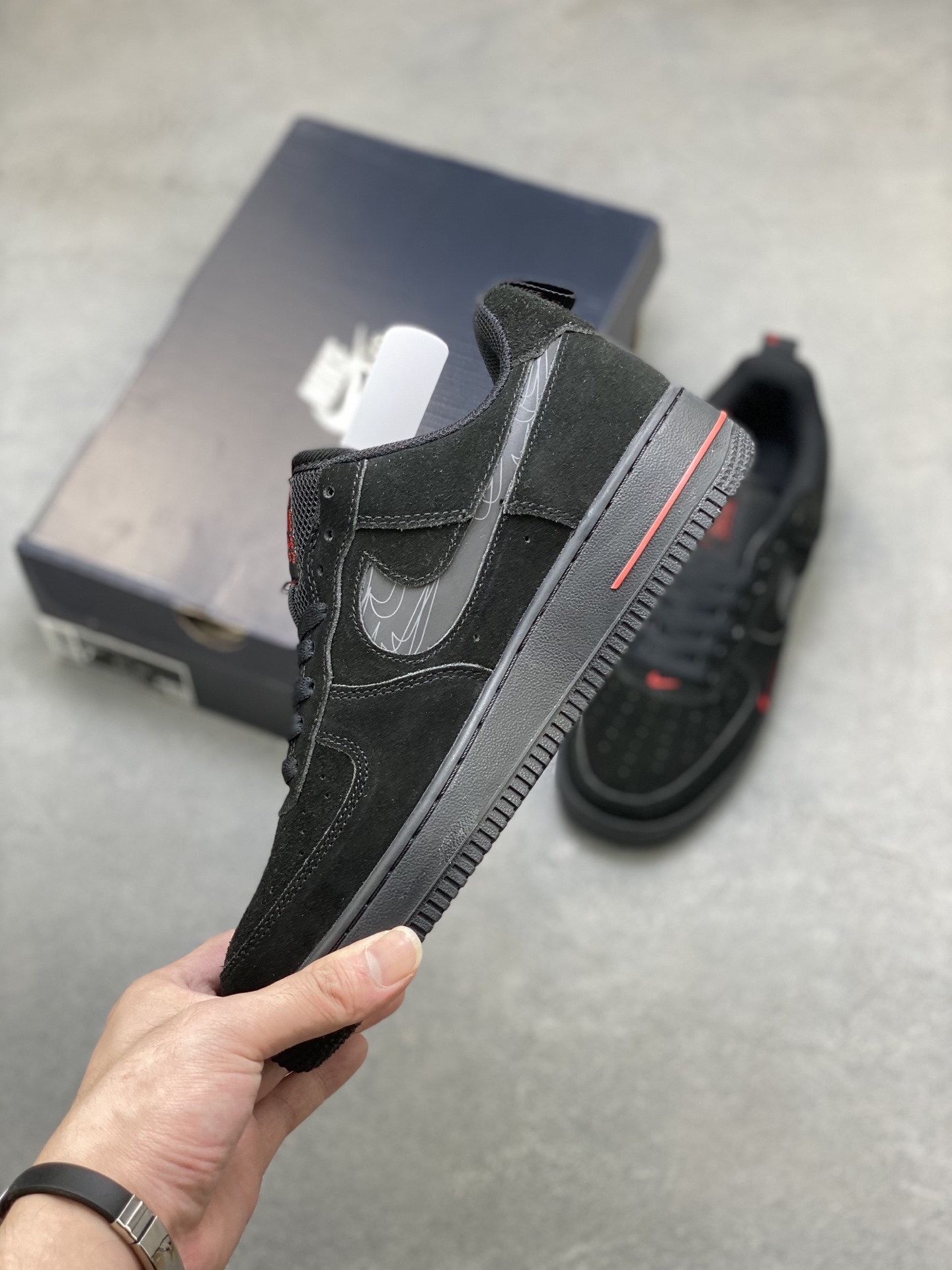 Nike Air Force 1 '07 Low Black/Red Stitching Limited Edition Sneakers 4 i1755015339166 1962 0 2