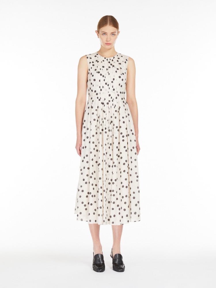 MaxMara 2025 Sleeveless Printed Cotton Dress - Elegant Polka Dot Design 4 i1743758863 7052 0