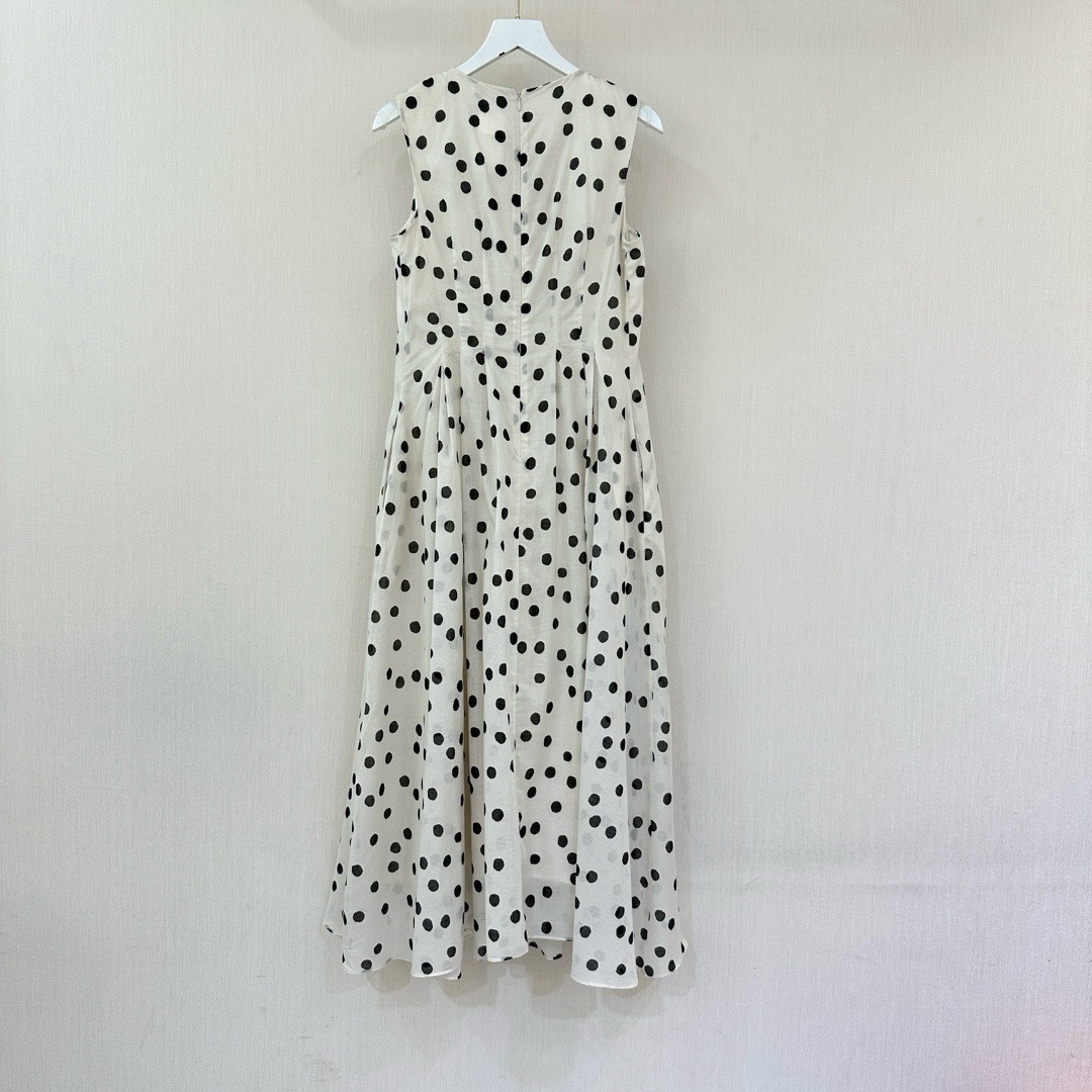 MaxMara 2025 Sleeveless Printed Cotton Dress - Elegant Polka Dot Design 9 i1743758863 7627 4