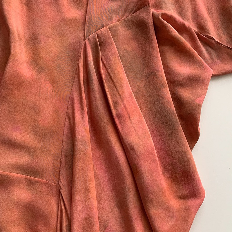 Elegant Rose Print Silk Dress, Asymmetrical Shoulder V-Neck, Spanish Design 8 i1747203851 4881 0