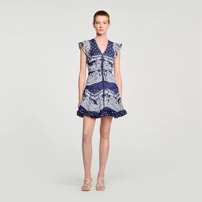 Elegant Floral V-Neck Ruffle Hem Mini Dress - Chic and Comfortable Summer Style 2 i1748078952 203 8