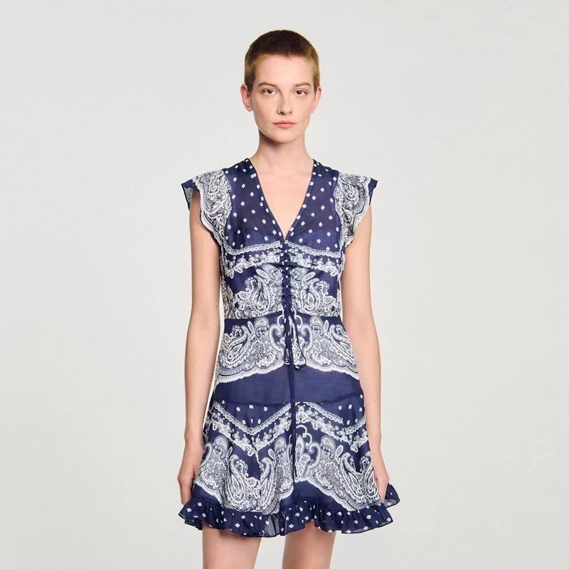 Elegant Floral V-Neck Ruffle Hem Mini Dress - Chic and Comfortable Summer Style 6 i1748078952 524 7