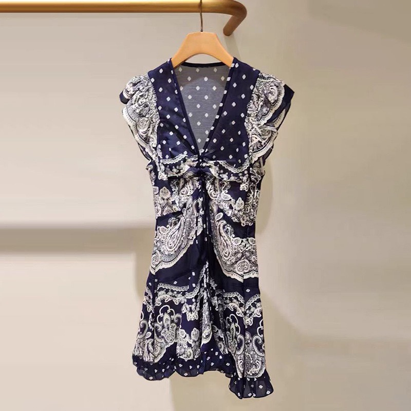 Elegant Floral V-Neck Ruffle Hem Mini Dress - Chic and Comfortable Summer Style 9 i1748078952 761 2