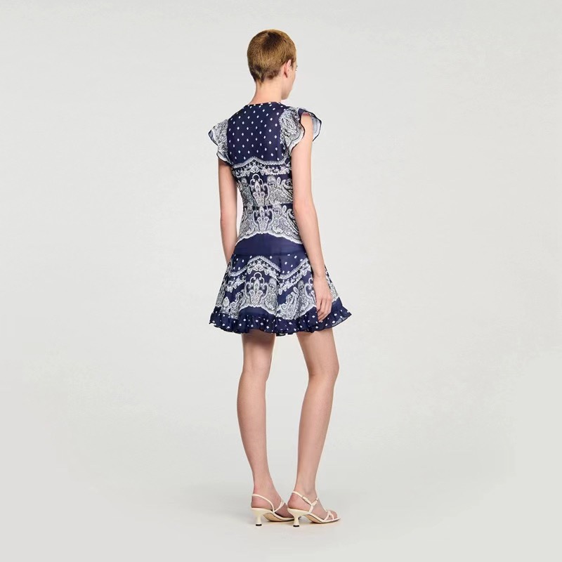 Elegant Floral V-Neck Ruffle Hem Mini Dress - Chic and Comfortable Summer Style 3 i1748078952 9223 3