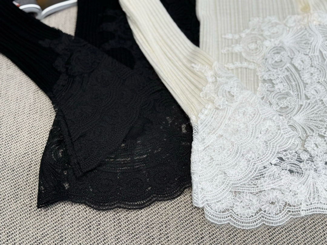 Elegant Lace Trimmed Cardigan in Premium Yangtze Wool - Autumn Collection 8 i1752289710 4530 0