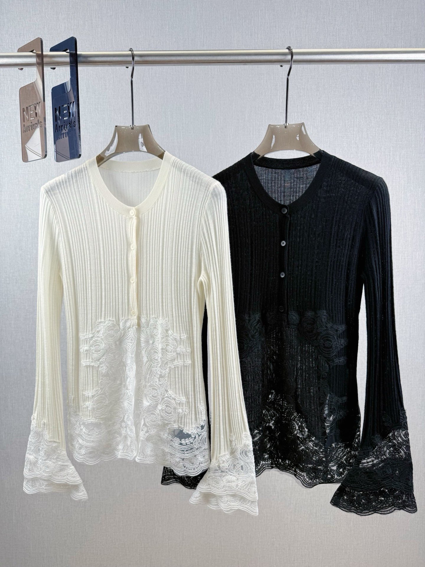 Elegant Lace Trimmed Cardigan in Premium Yangtze Wool - Autumn Collection 5 i1752289711 8073 1