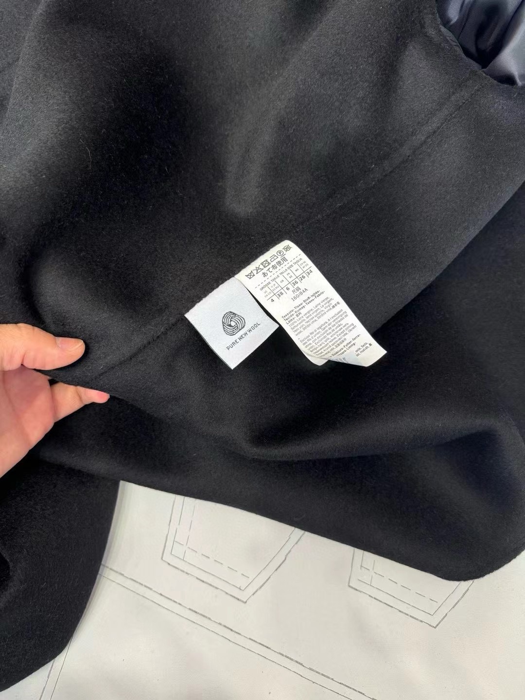 S Maxmara Paolore Black Wool Coat - Longline Classic Robe Style 10 i1758515344 1451 3