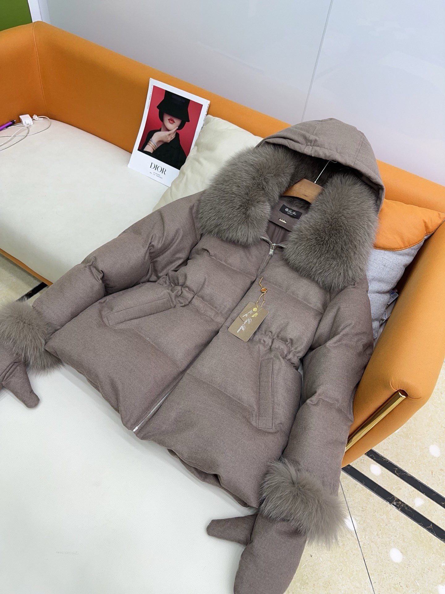 Luxury Wool & Cashmere Down Coat with Fox Fur Collar - Includes Gloves 5 i1759567748 1146 6