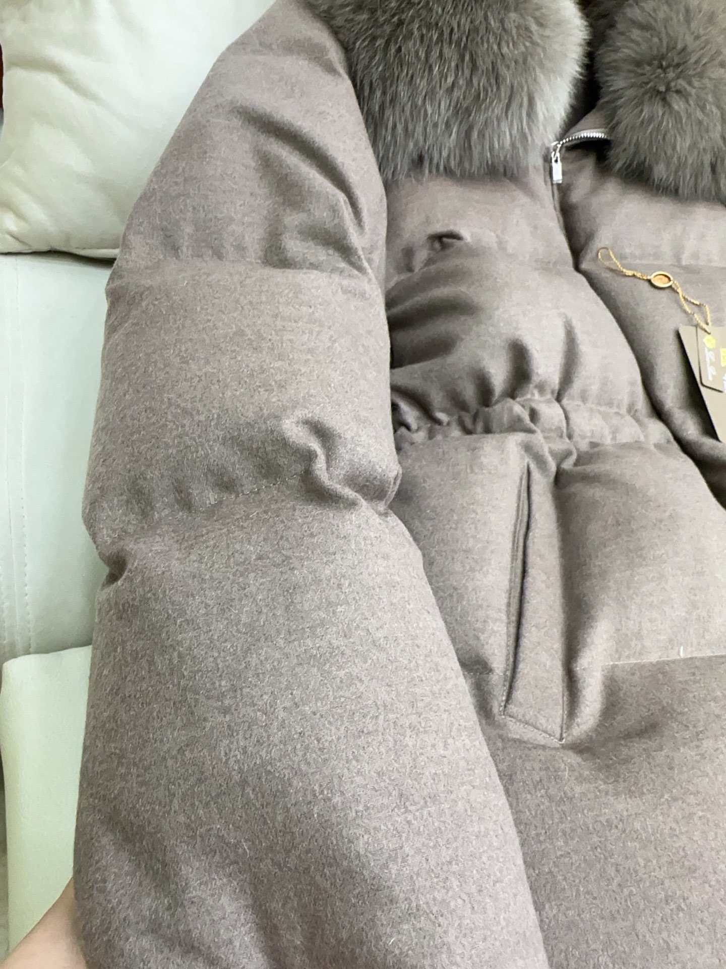 Luxury Wool & Cashmere Down Coat with Fox Fur Collar - Includes Gloves 9 i1759567748 7043 7