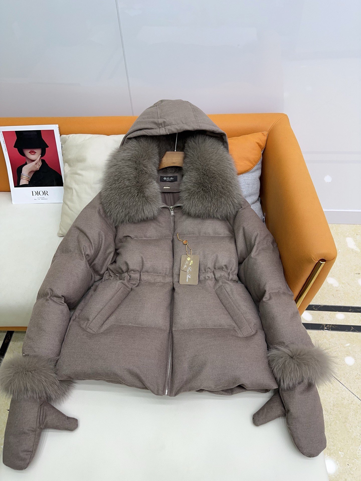 Luxury Wool & Cashmere Down Coat with Fox Fur Collar - Includes Gloves 10 i1759567748 7533 4
