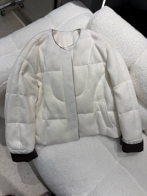 Fendi Cashmere Knit Goose Down Puffer Jacket with Sequin Embellishments 16 Fendi Cashmere Knit Goose Down Puffer Jacket with Sequin Embellishments