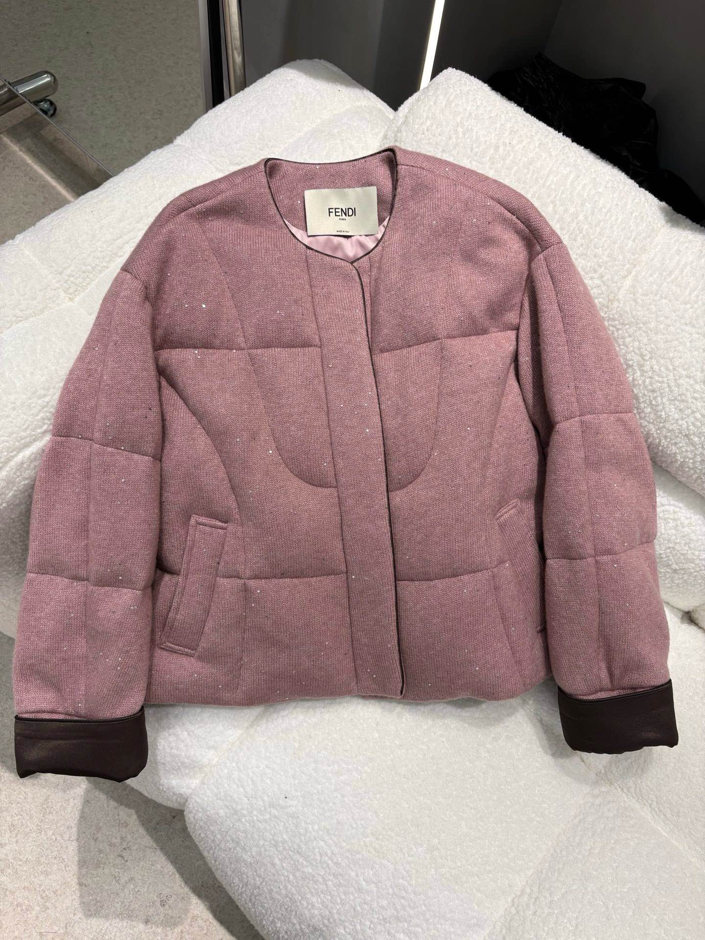 Fendi Cashmere Knit Goose Down Puffer Jacket with Sequin Embellishments 4 i1761815317 1644 6