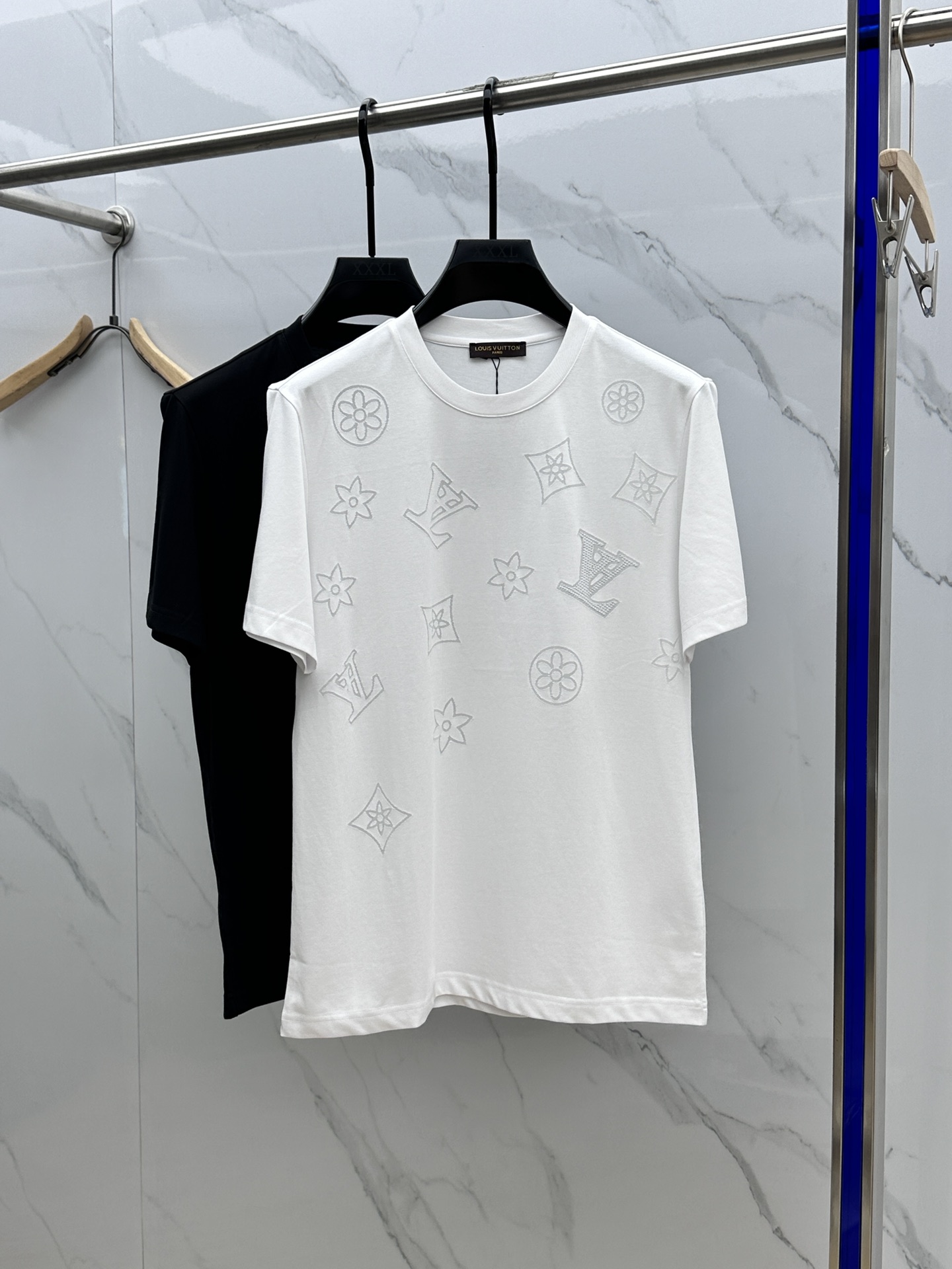 Louis Vuitton Clothing T-Shirt Embroidery Cotton Mercerized Summer Collection