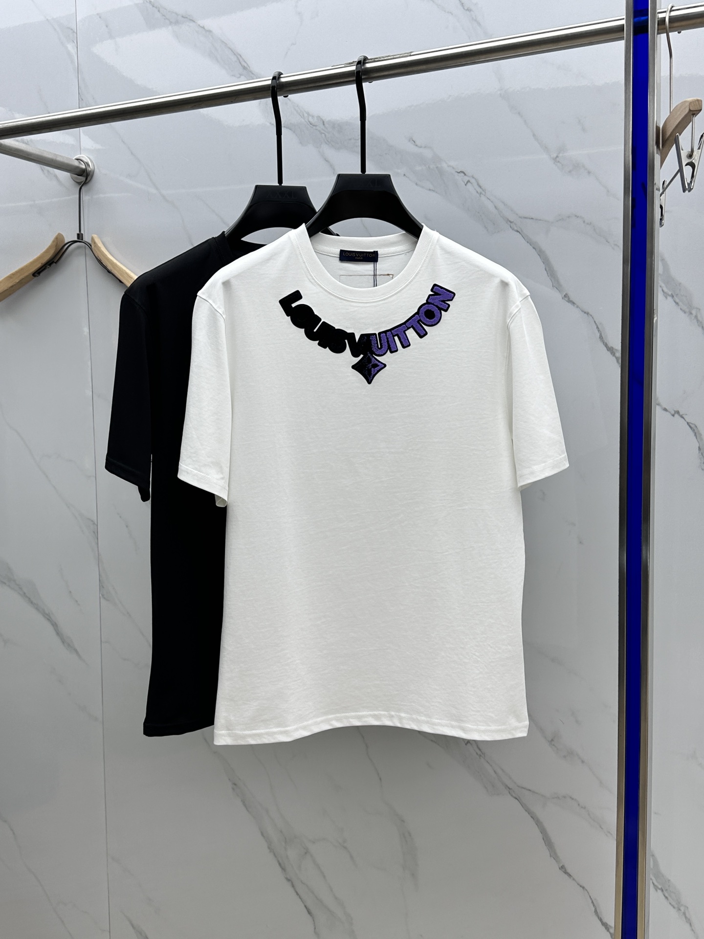 Louis Vuitton Clothing T-Shirt Embroidery Cotton Mercerized Summer Collection
