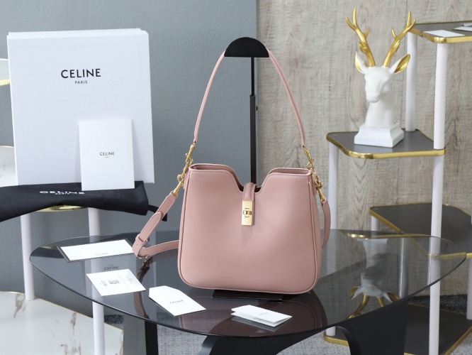 Celine Camille 16 Soft Hobo Bag in Pink Leather with Gold Hardware 1 Celine Camille 16 Soft Hobo Bag in Pink Leather with Gold Hardware