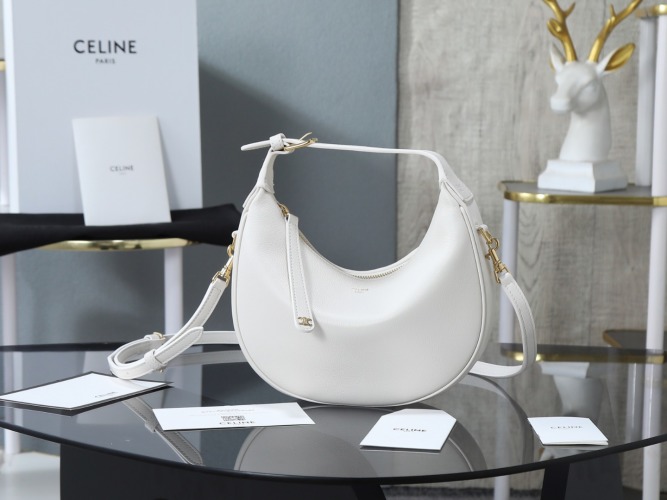 CE Lulu Monogram Embossed Leather Shoulder Bag, Moon Crescent Design 1 CE Lulu Monogram Embossed Leather Shoulder Bag, Moon Crescent Design