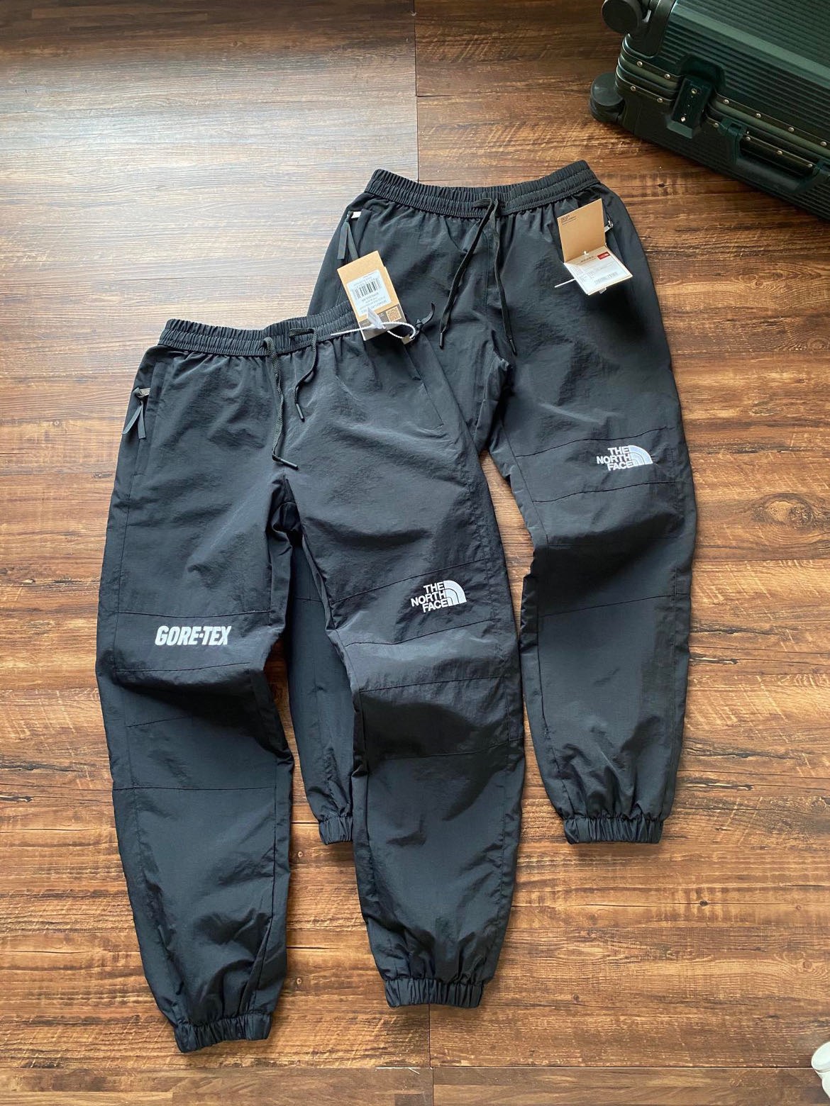 The North Face Clothing Pants & Trousers Black Embroidery Nylon Vintage Casual