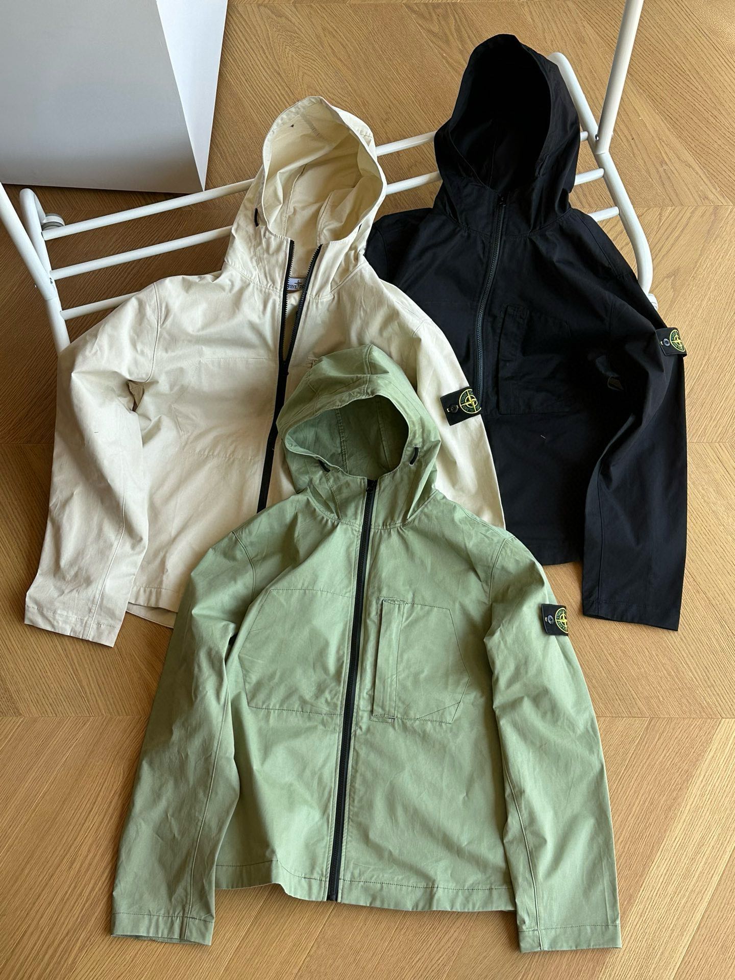 Stone Island Clothing Coats & Jackets Black Green Khaki Unisex Spring/Fall Collection Hooded Top