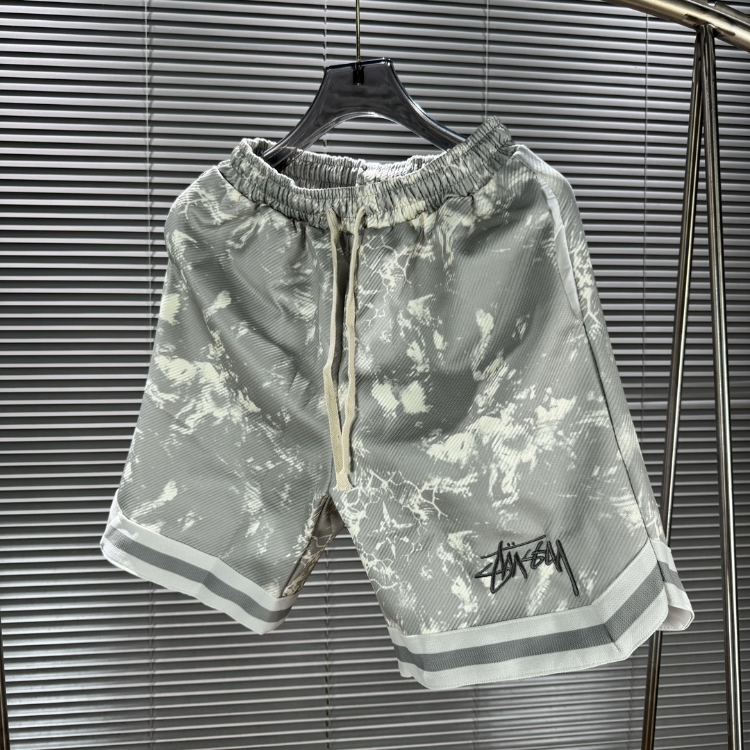 Stussy’s 2024 Logo Embroidered American Shorts in Ash, Sizes M-XL. - 图片 4