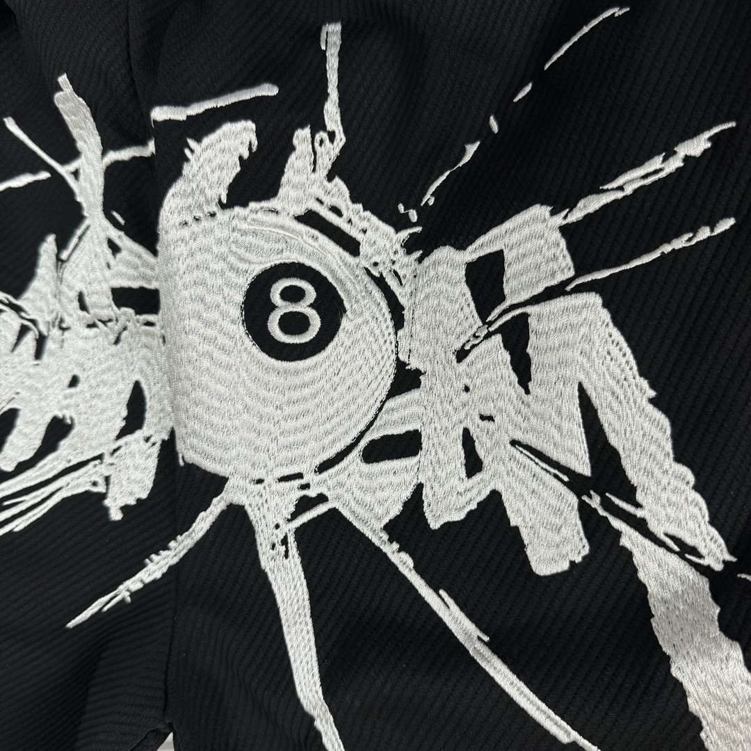 CDA#K160 Stussy Summer Black Cotton Pants with Embroidered Logo, Unisex, Various Sizes - 图片 6