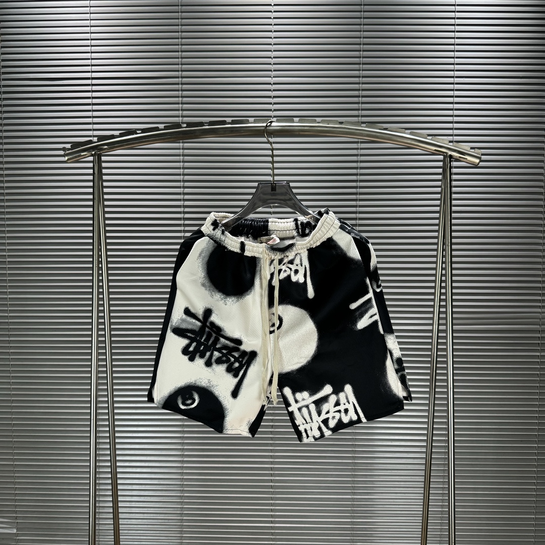 Stussy Black Eight Logo Shorts: Classic American Design, High-Quality Cotton, Digital Print. - 图片 2