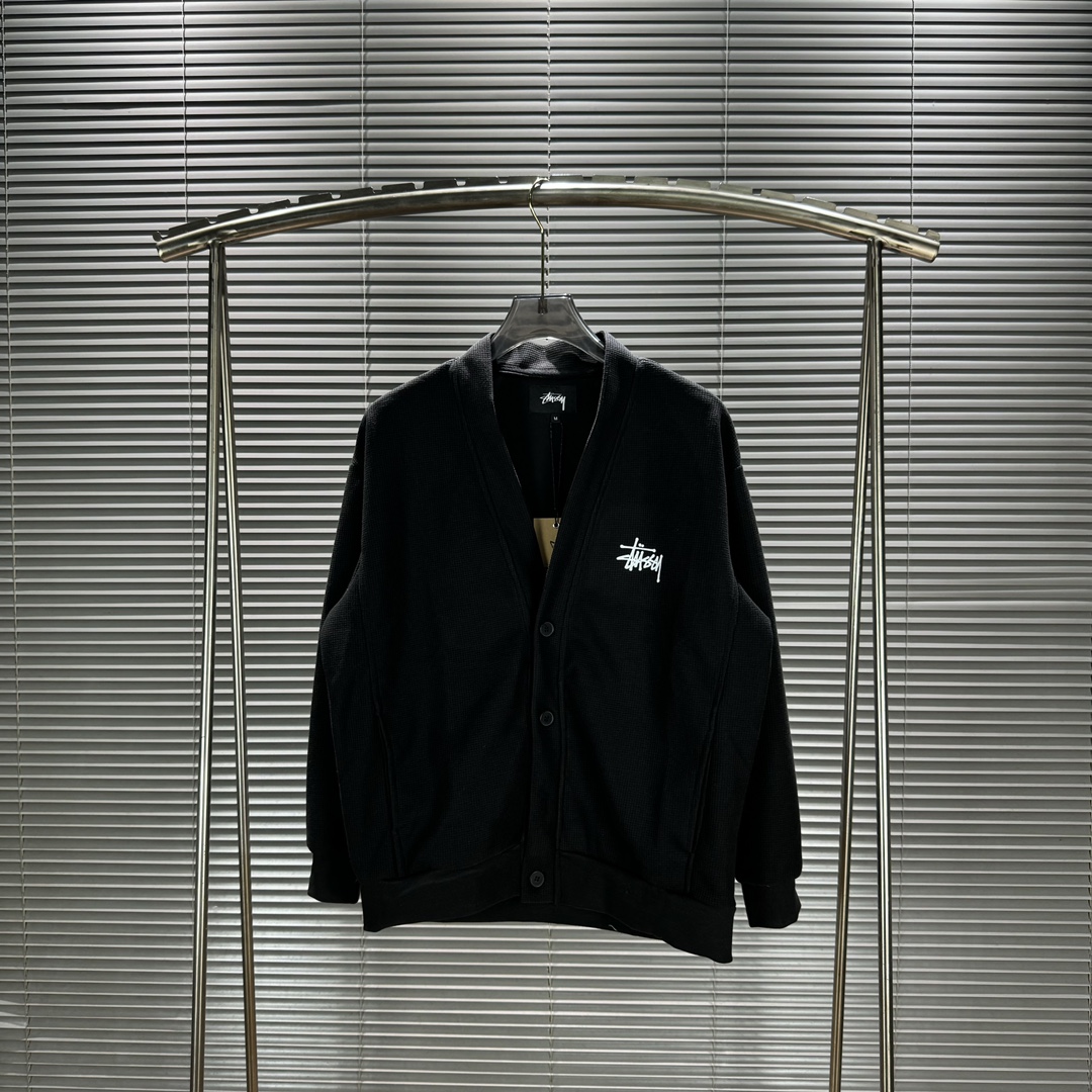 Stussy 24aw Wavgar Coat Collection: Casual, Multi-Branded, High-Quality, Gray and Black Options - 图片 3
