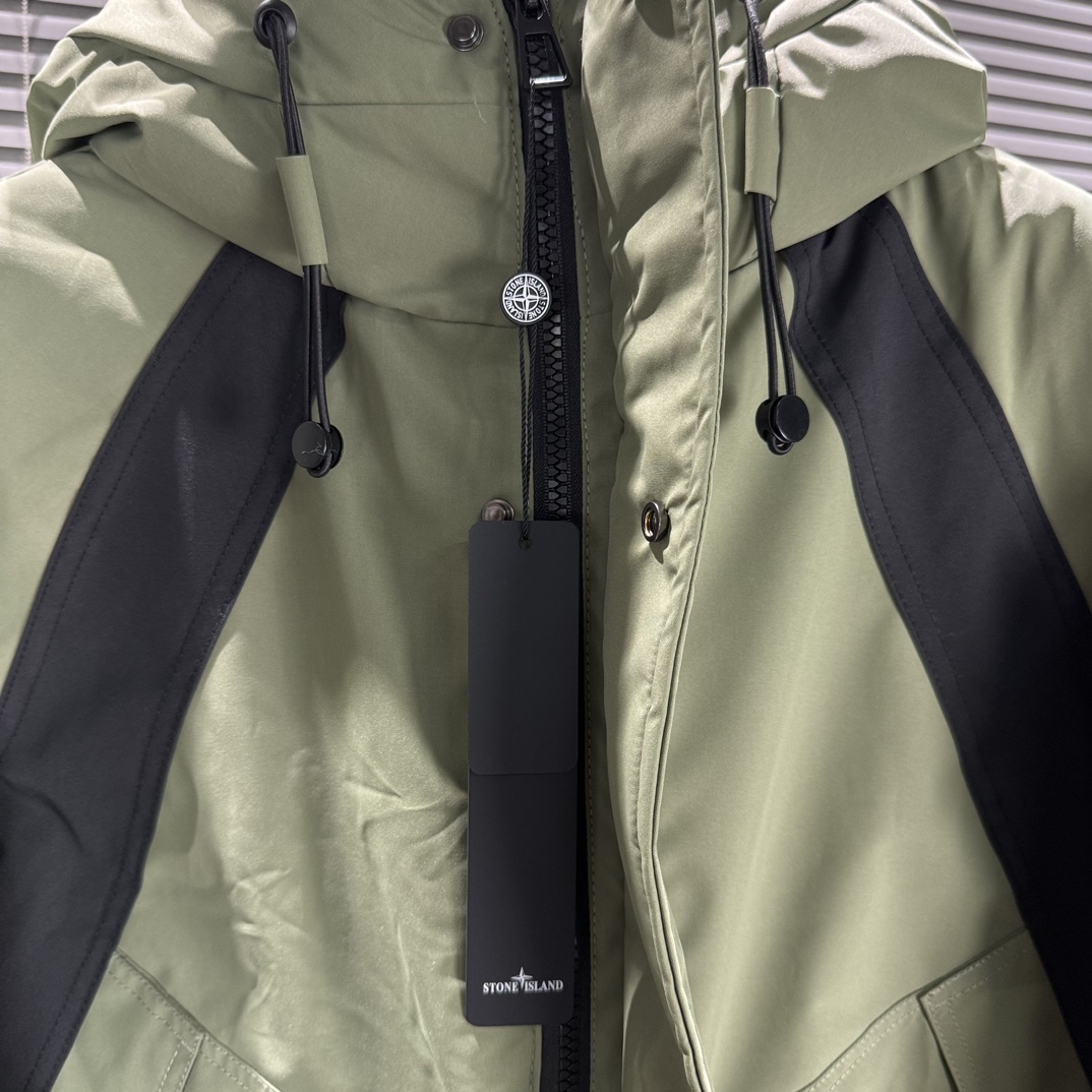 CDA#STW77 Stone Island Graphite-Heated Velvet Cotton Jacket with Magic Logo - 图片 8