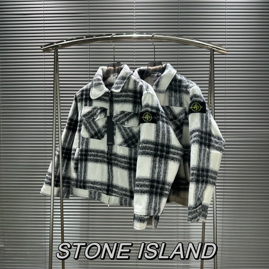 Stone Island 23FW Black & White Skin Jacket: Hot Trend for All Genders - 图片 1