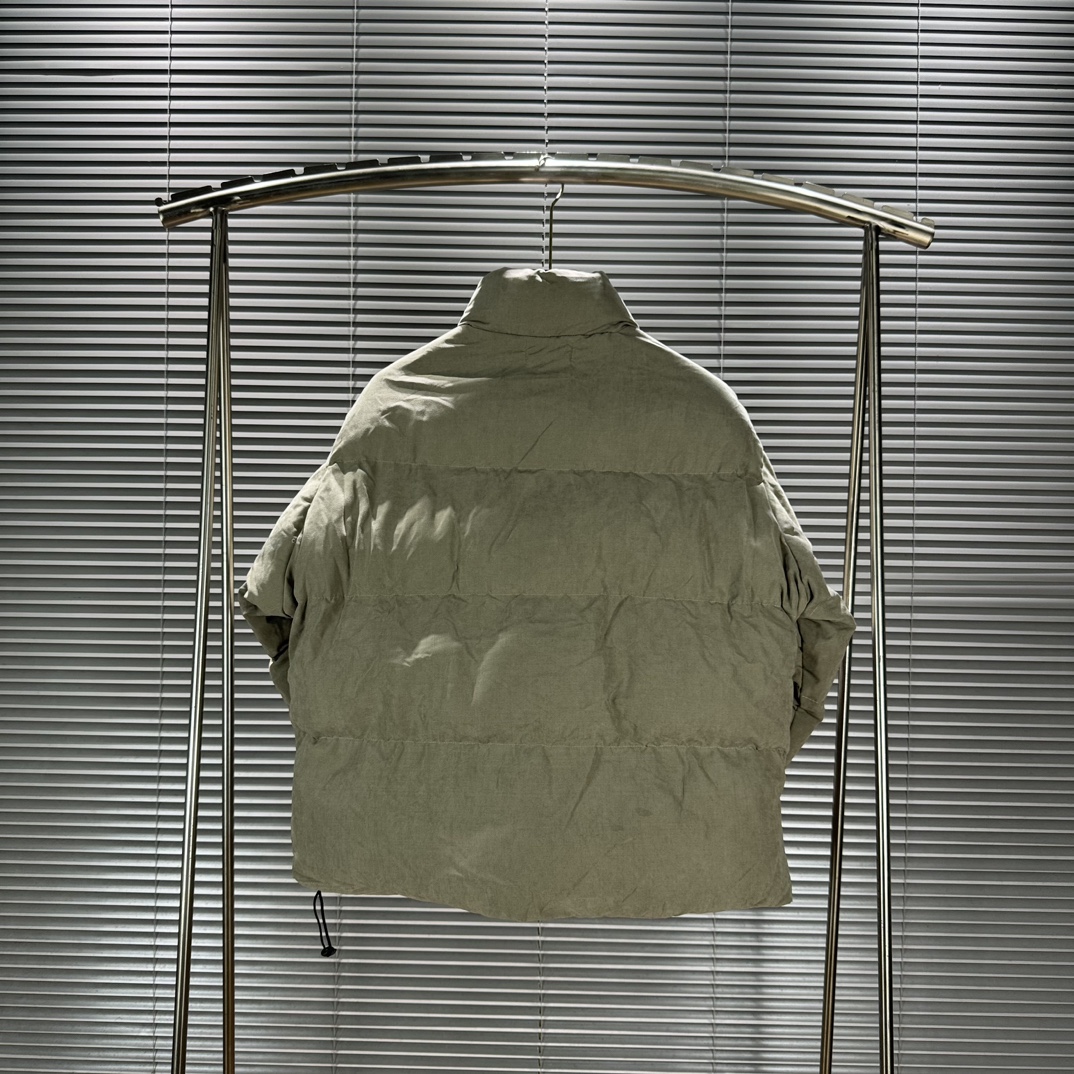 Stone Island Deconstructive Cotton Jacket: High Street Style, Winter Heavy Suit, Khaki and Black. - 图片 5