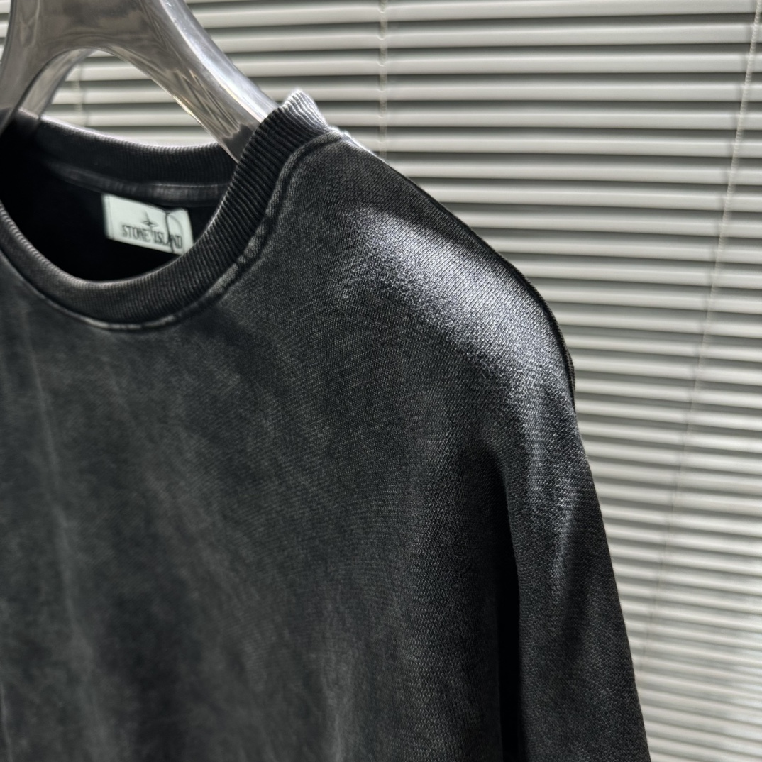Stone Island Water Washing Cotton Circle Collar Shirt with Medal Embroidery - 图片 8
