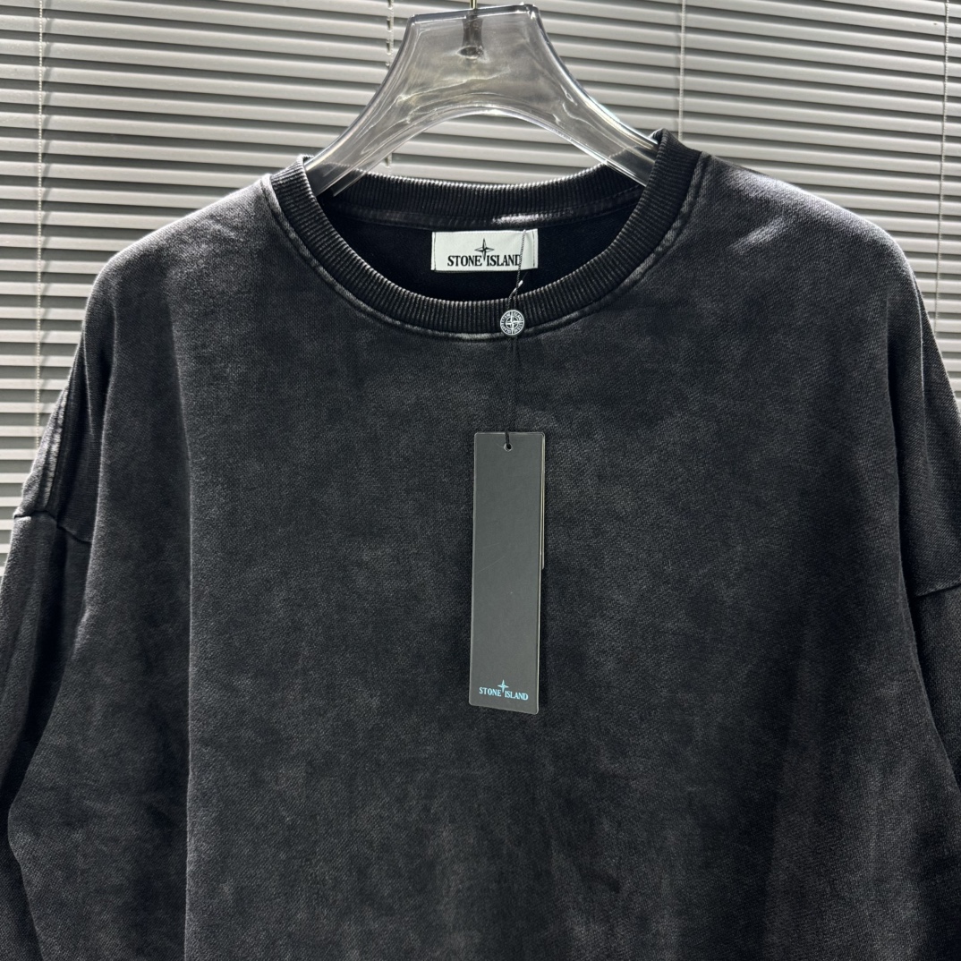 Stone Island Water Washing Cotton Circle Collar Shirt with Medal Embroidery - 图片 5