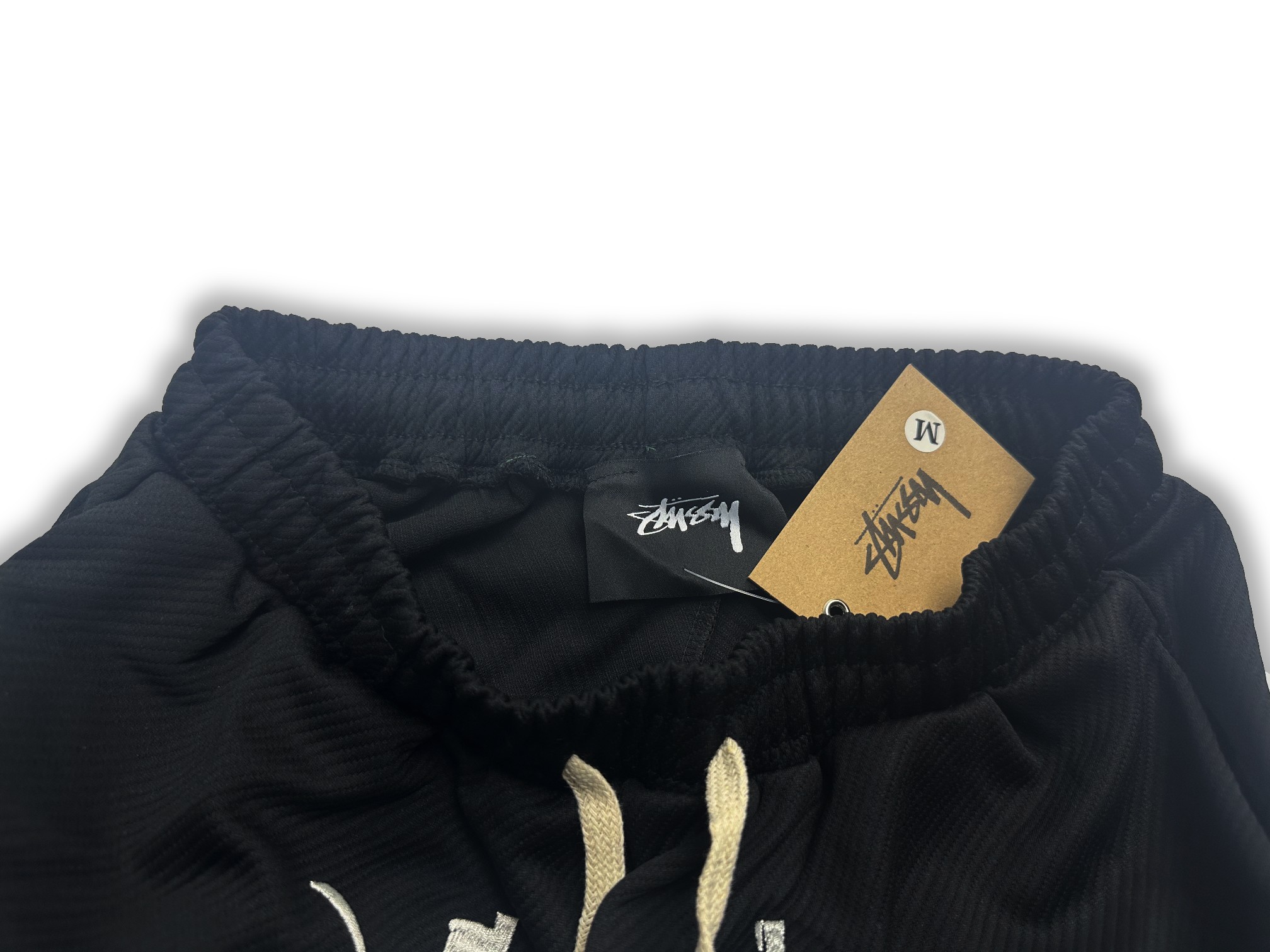 Stussy 24ss Black Cotton Pants with Embroidered Logo – Classic American Street Style - 图片 4