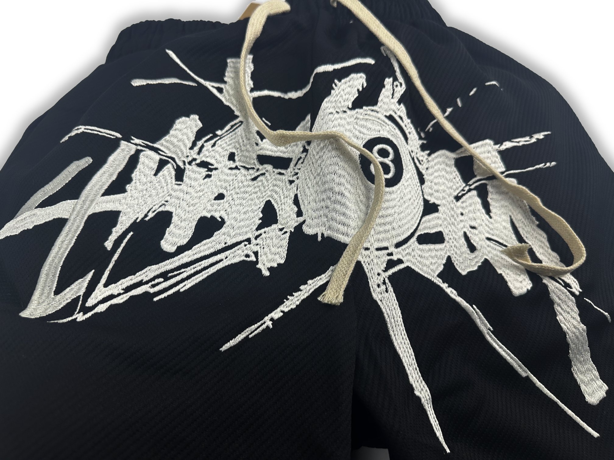 Stussy 24ss Black Cotton Pants with Embroidered Logo – Classic American Street Style - 图片 3