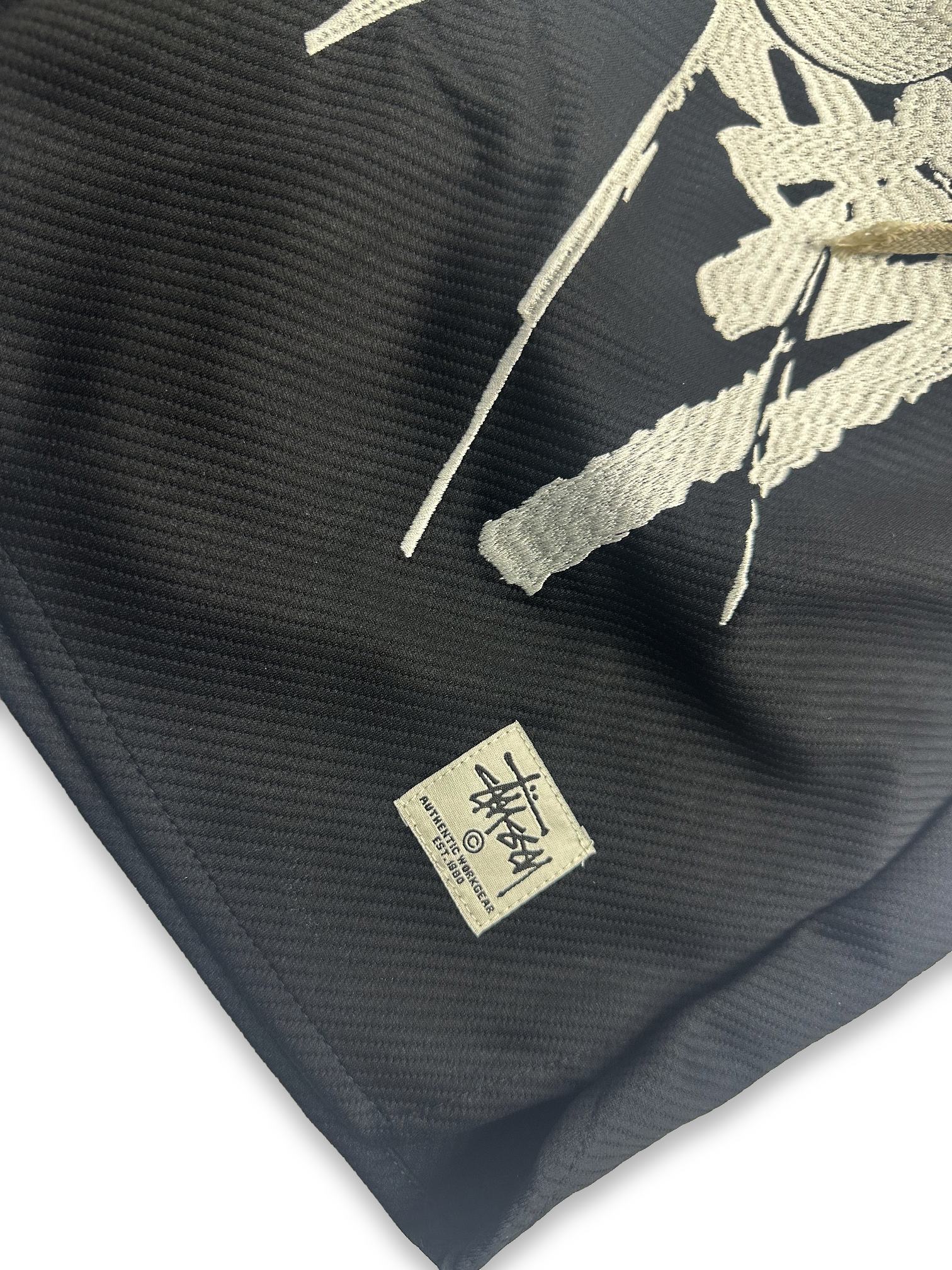 Stussy 24ss Black Cotton Pants with Embroidered Logo – Classic American Street Style - 图片 5