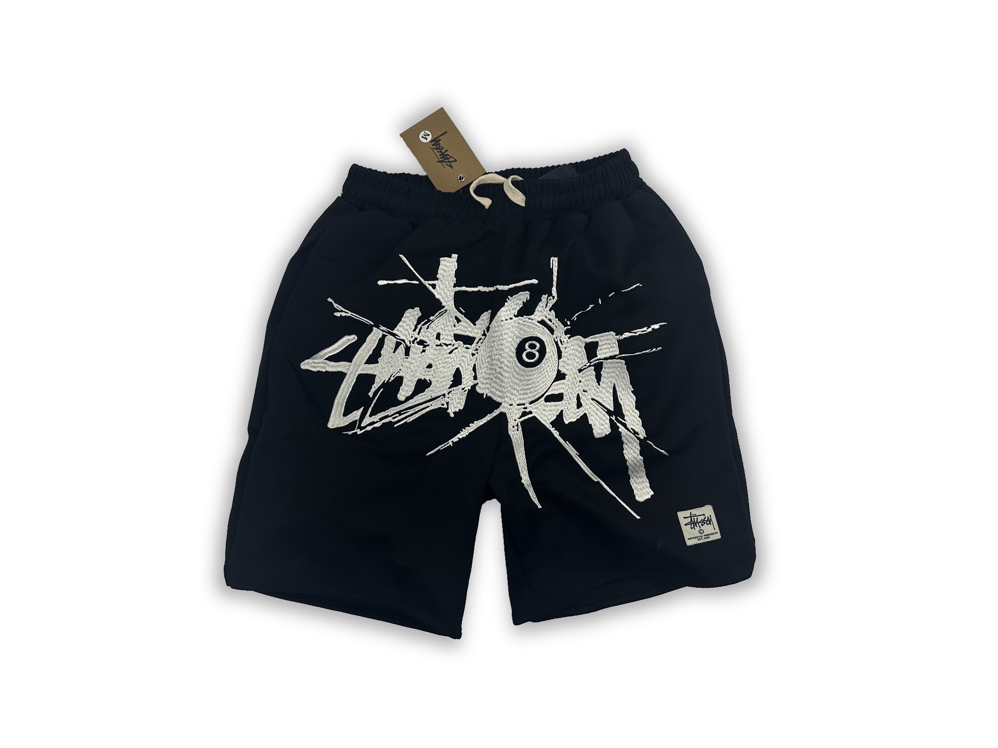 Stussy 24ss Black Cotton Pants with Embroidered Logo – Classic American Street Style - 图片 2