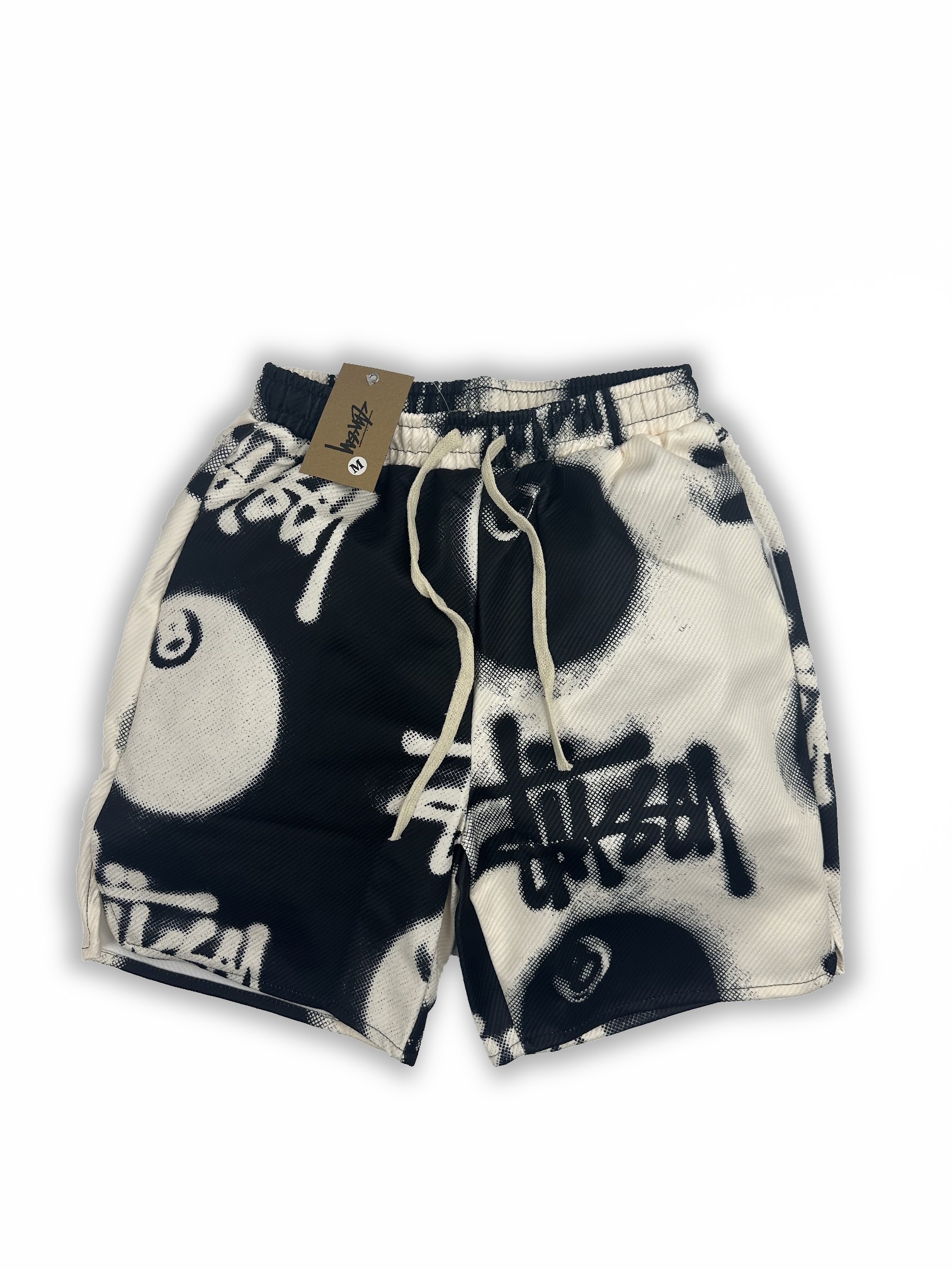 Stussy 2024ss American Shorts: Classic Design, High Quality, Black & White Colors - 图片 2