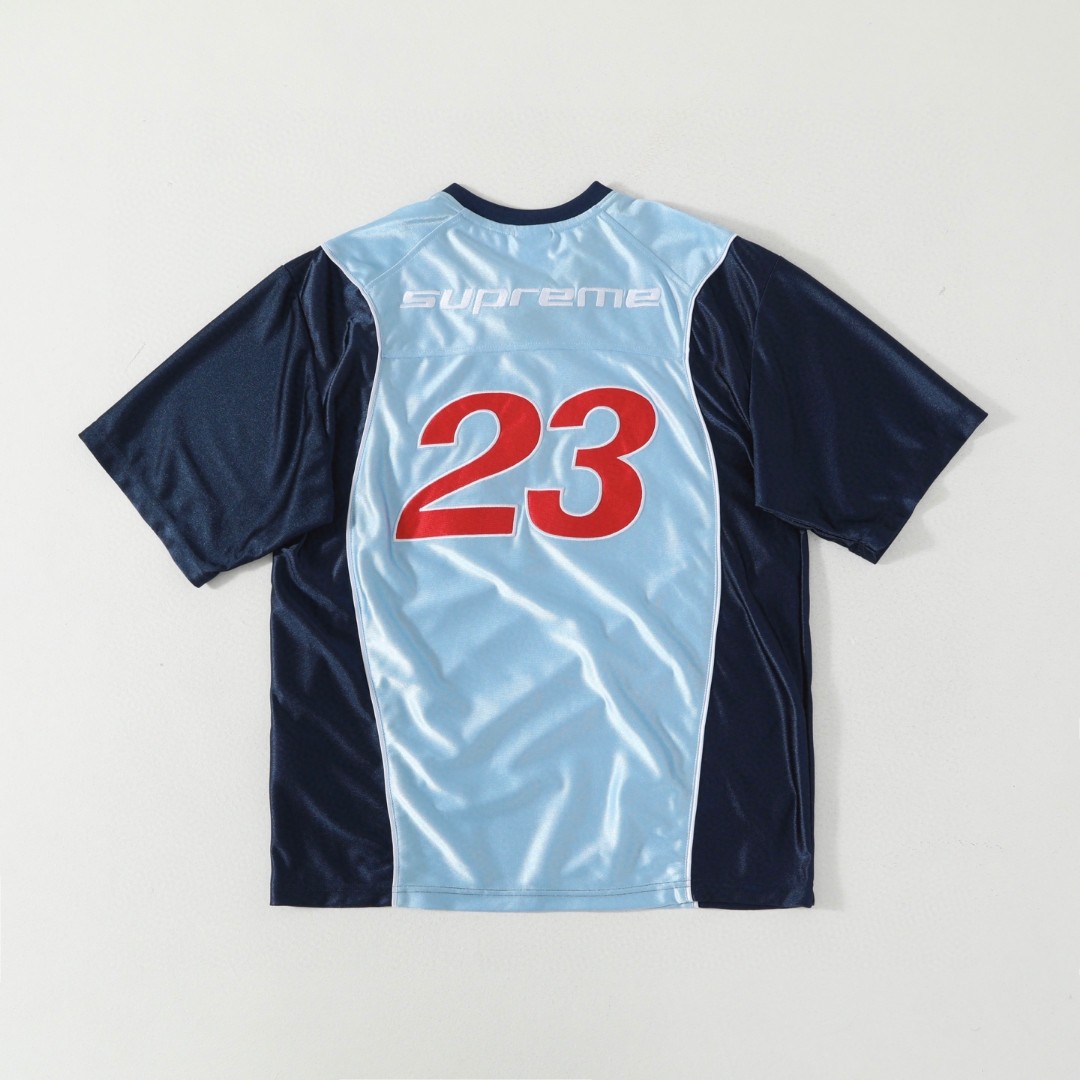 Custom Supreme x AJ Jordan Basketball Suit with Gold-Light Silk and High-Quality Embroidery - 图片 4