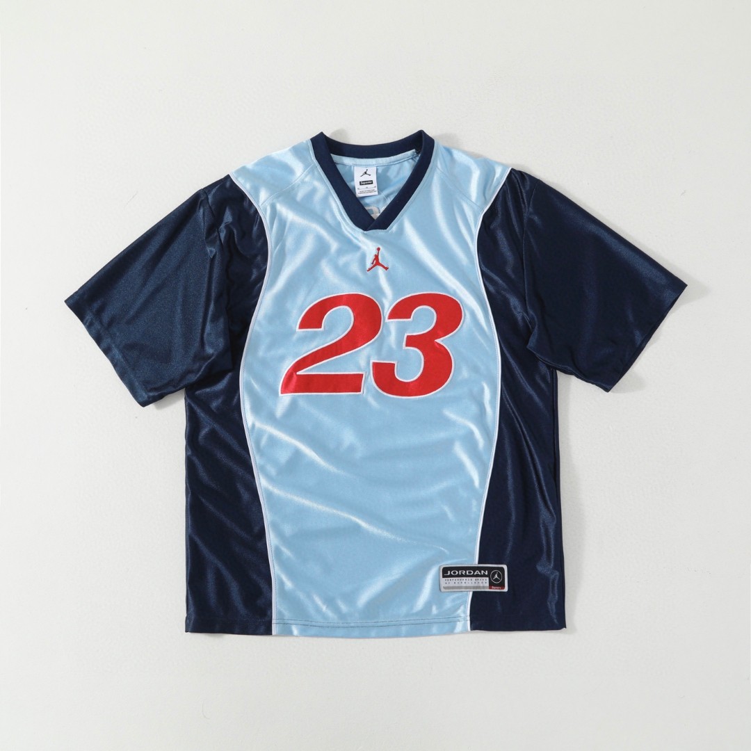 Custom Supreme x AJ Jordan Basketball Suit with Gold-Light Silk and High-Quality Embroidery - 图片 3