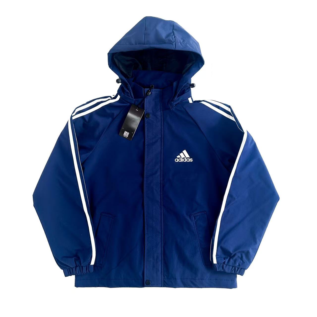 Adidas Retro Three-Bar Jacket: Classic Style for Men and Women, Black Color Option - 图片 3