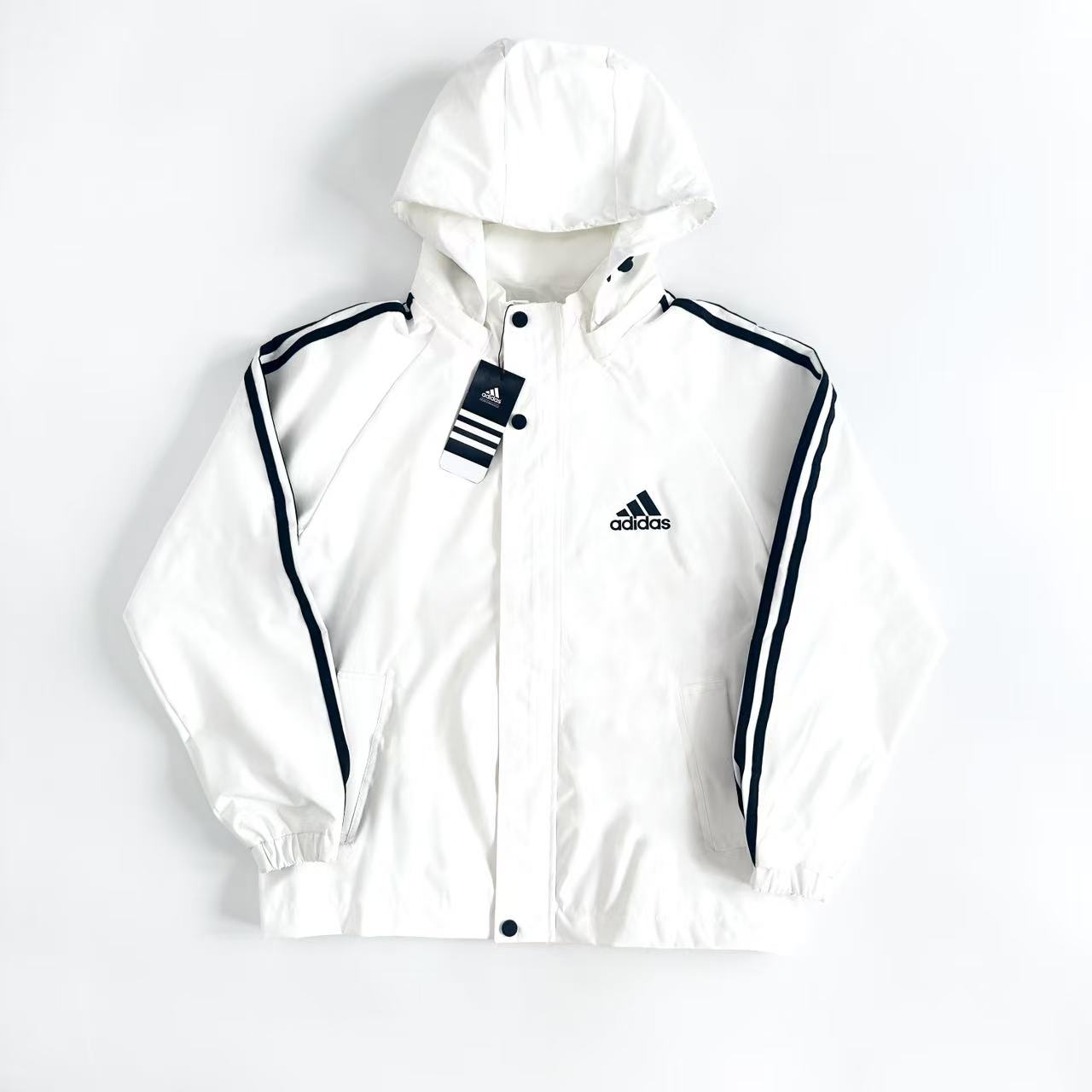 Adidas Retro Three-Bar Jacket: Classic Style for Men and Women, Black Color Option - 图片 2