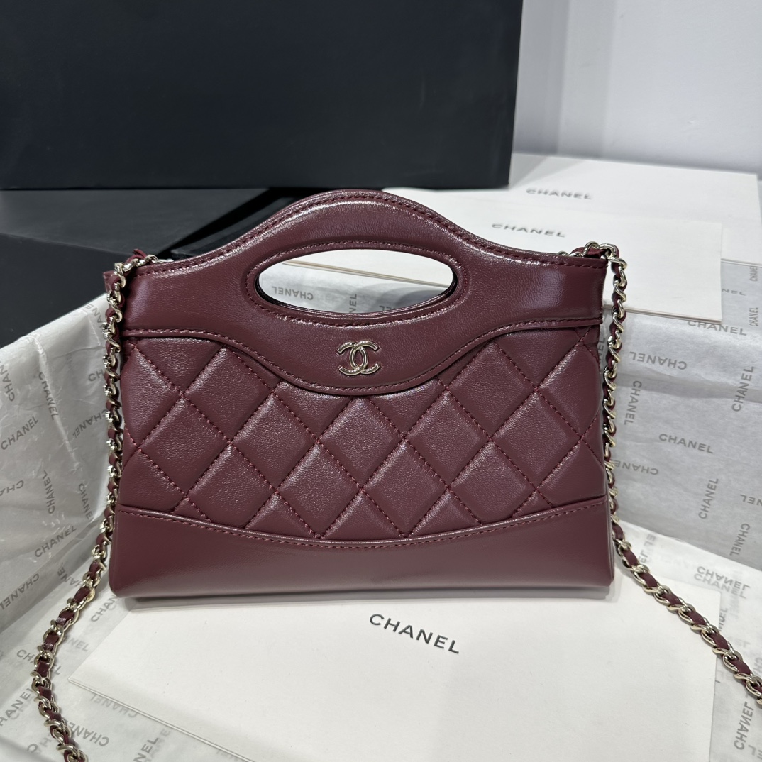 Chanel 31 Bag Nano Burgundy Quilted Leather Top Handle Chain Bag 4 i1744904586 3780 6
