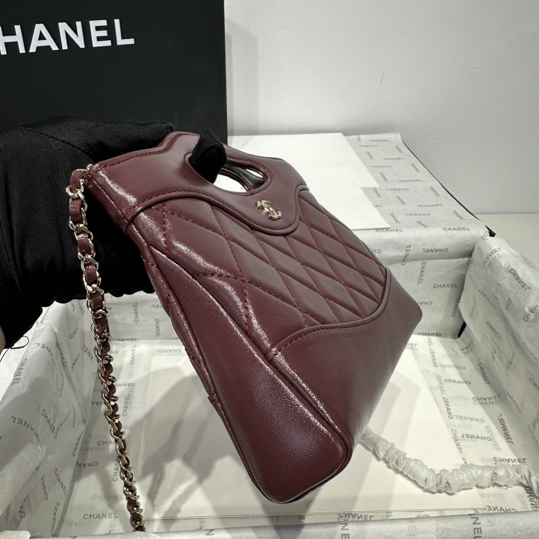 Chanel 31 Bag Nano Burgundy Quilted Leather Top Handle Chain Bag 6 i1744904586 8006 5