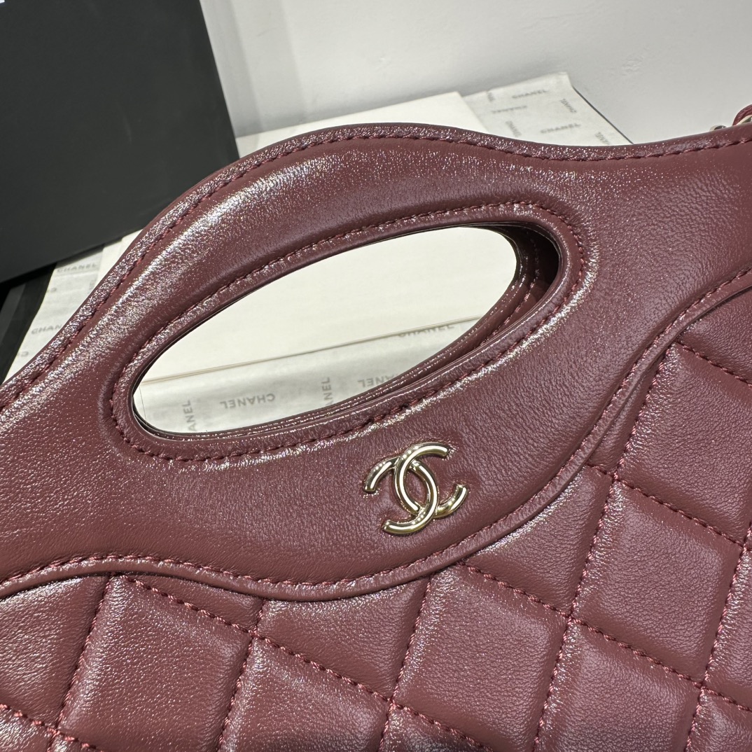 Chanel 31 Bag Nano Burgundy Quilted Leather Top Handle Chain Bag 5 i1744904586 8364 7