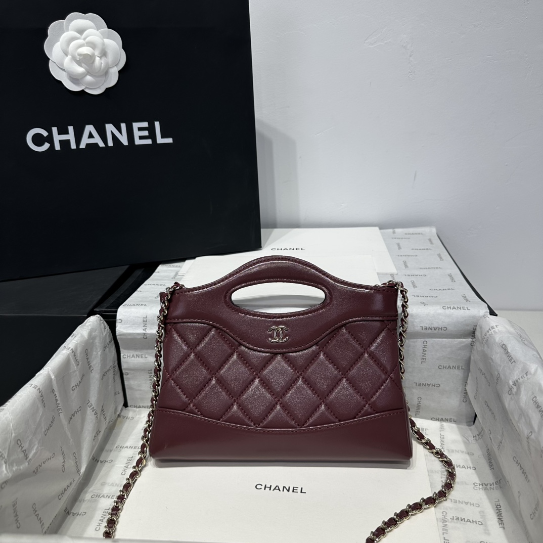 Chanel 31 Bag Nano Burgundy Quilted Leather Top Handle Chain Bag 3 i1744904586 9315 3