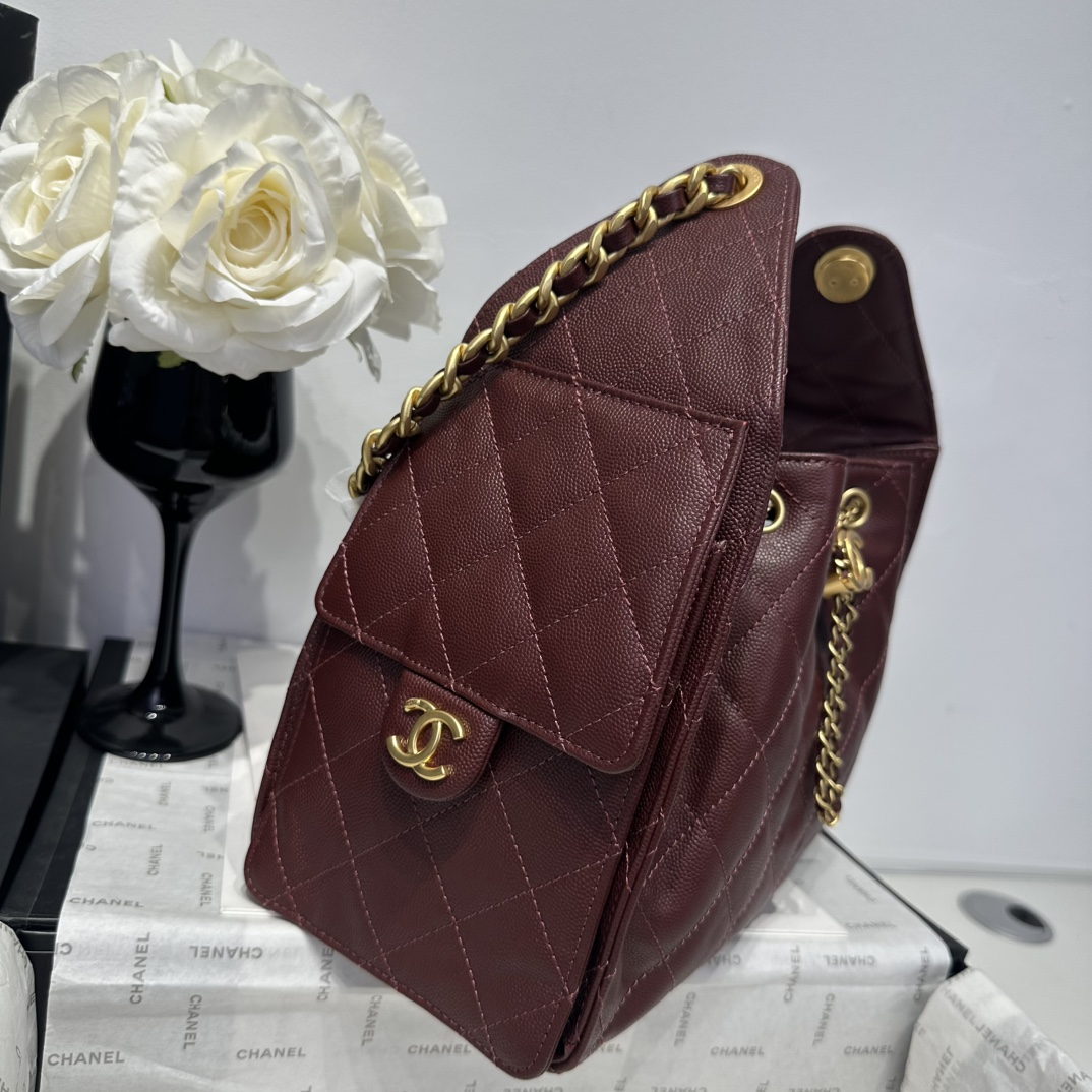 Chanel Hobo Bucket Bag with Quilted Design and Gold Chain - AS5293 5 i1749974723 6967 0