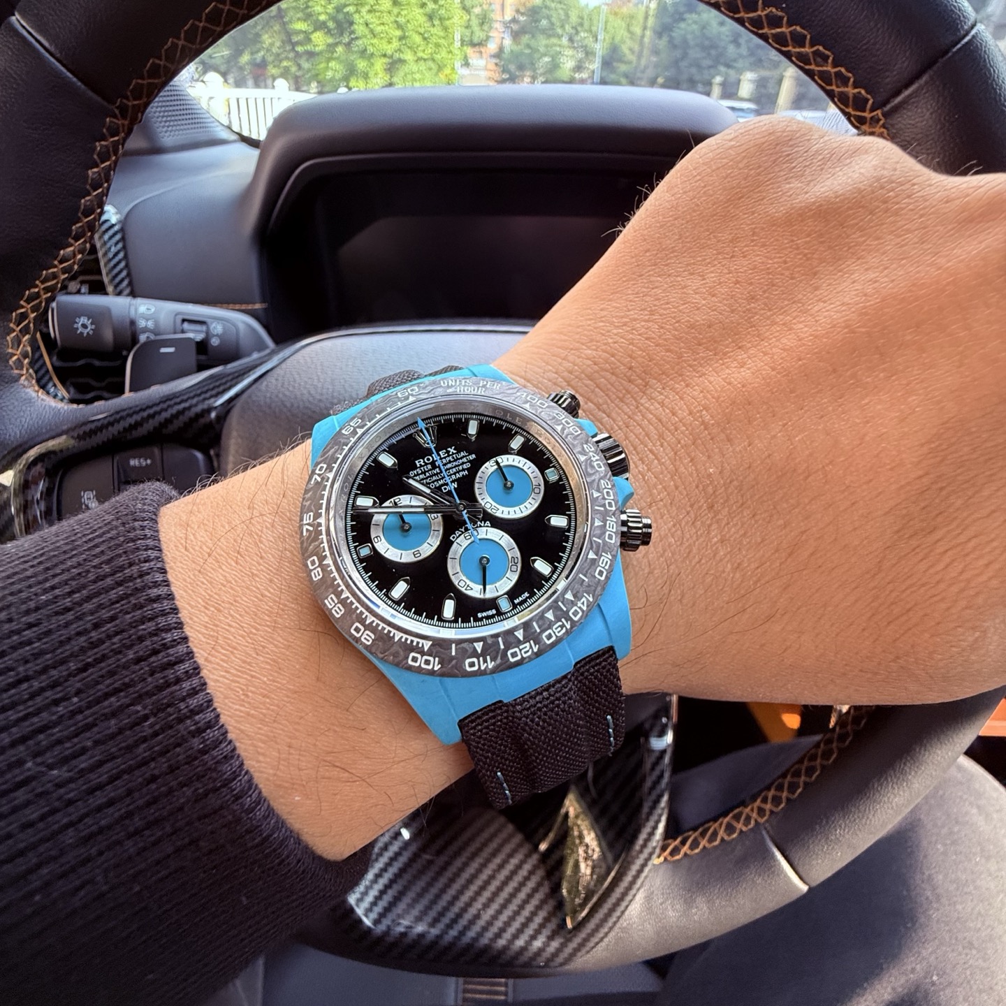 Rolex Daytona black dial with blue-green accents 40mm Men's Automatic