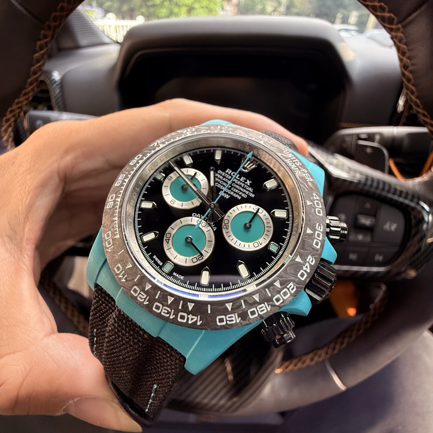 Rolex Daytona black dial with blue-green accents 40mm Men's Automatic